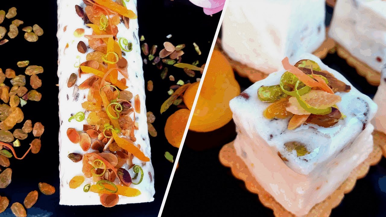 Bûche nouga glacé au miel et fruits secs#nadi_channel 