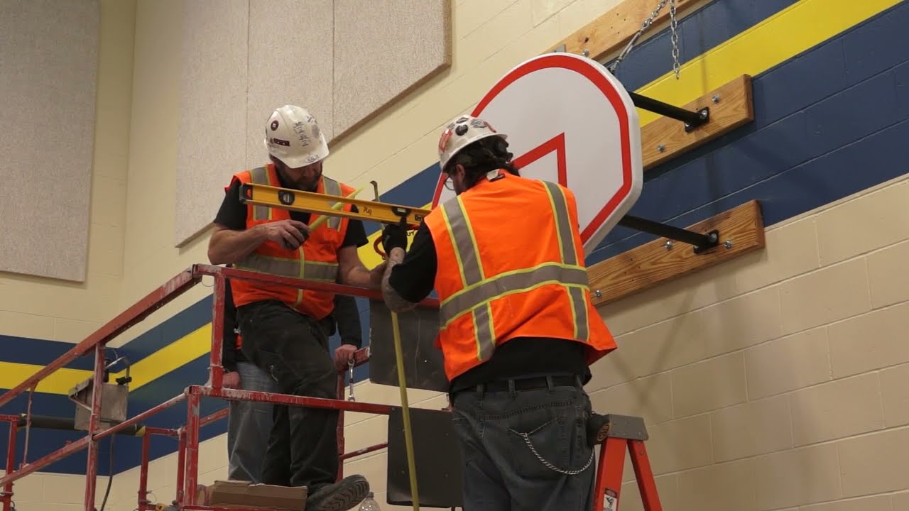 IPI by Bison's Wall Mounted Basketball Backstop Installation