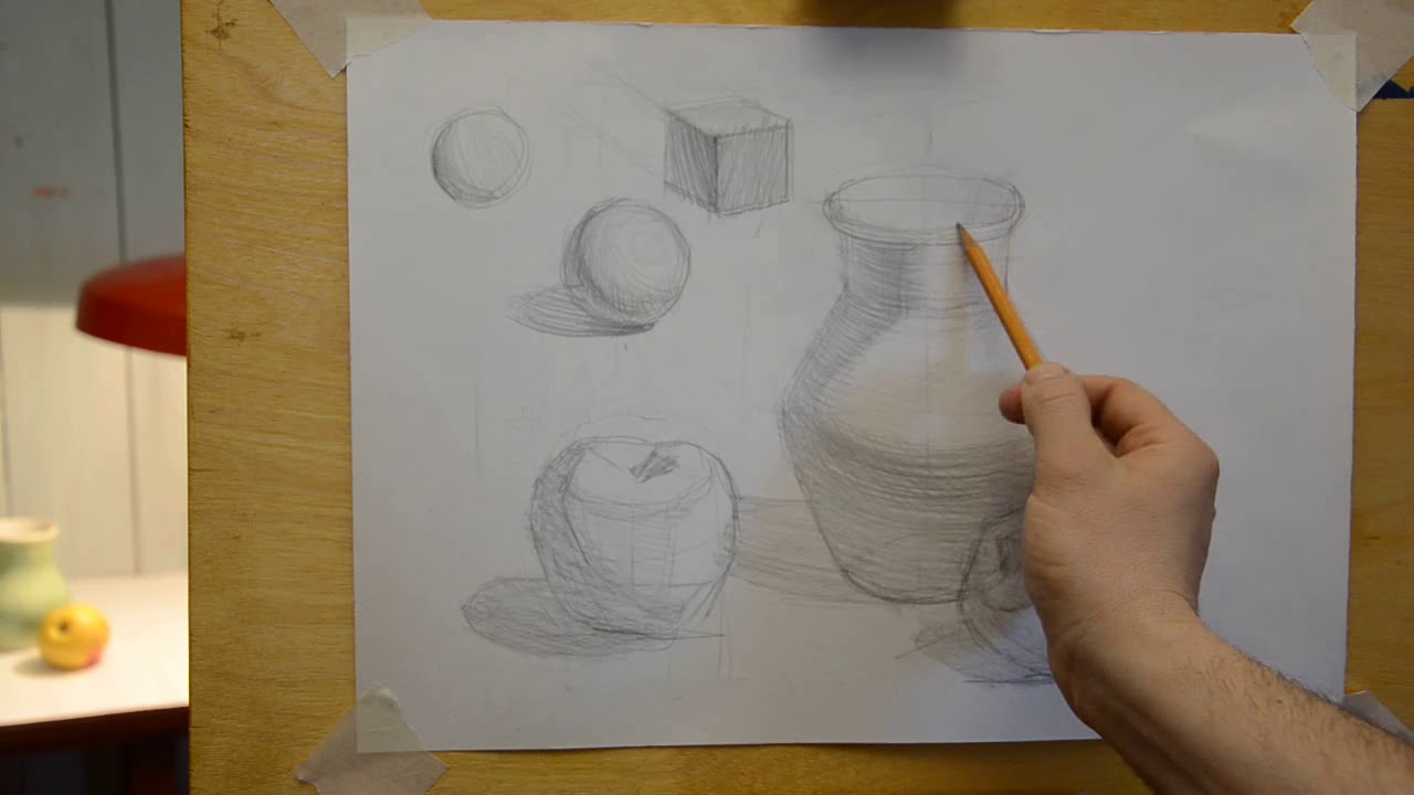Рисуем натюрморт карандашом. Часть 2