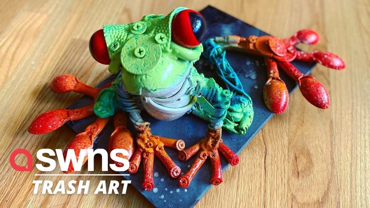 US artist creates sculptures of animals completely made out of TRASH | SWNS