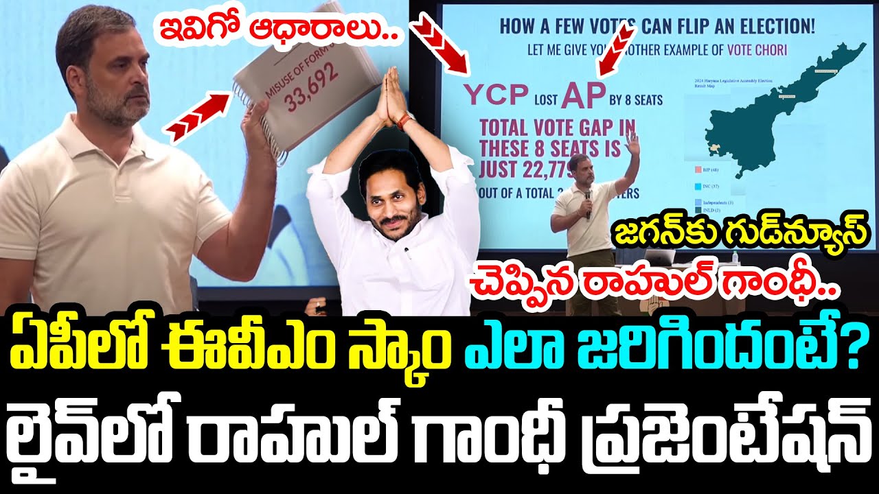 జ‌గ‌న్‌కు గుడ్‌న్యూస్ చెప్పిన రాహుల్ గాంధీ | Good News To YS Jagan | Rahul Gandhi EVM Presentation