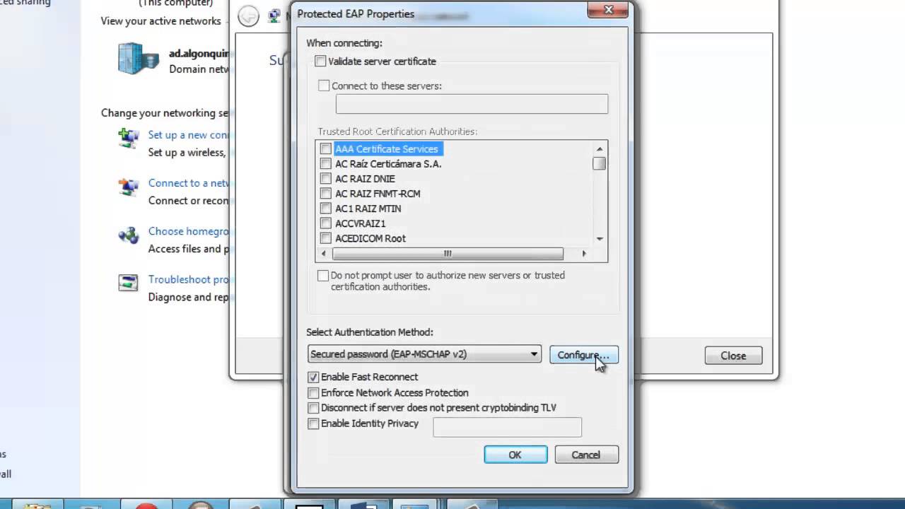 Connecting your Windows 7 Computer to the Wi-fi Network.
