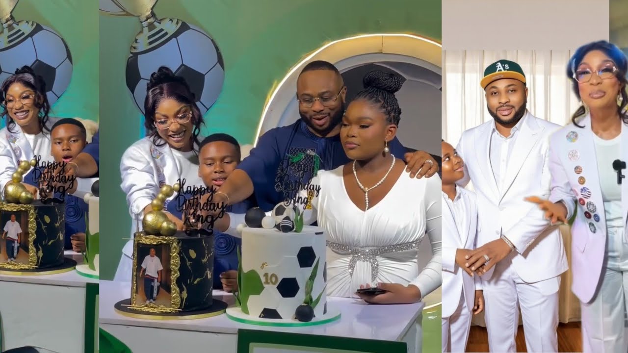 After Party Tonto Dike,Churchill & His Daughter Cut Tonto Son Birthday Cake At Her Son Reception