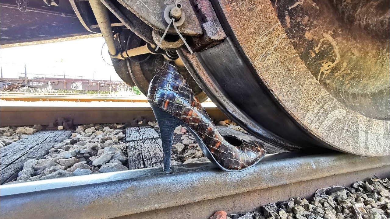 High Heels railway! Train experiment Crushing Things @TrainXperiments