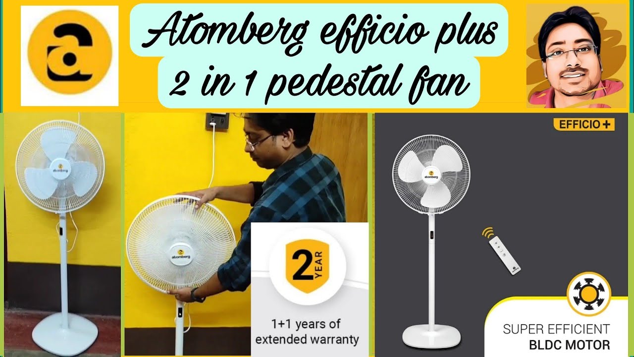 Распаковка, установка и обзор вентилятора Atomoberg Pedestal Efficio+ с BLDC, пультом дистанционн...