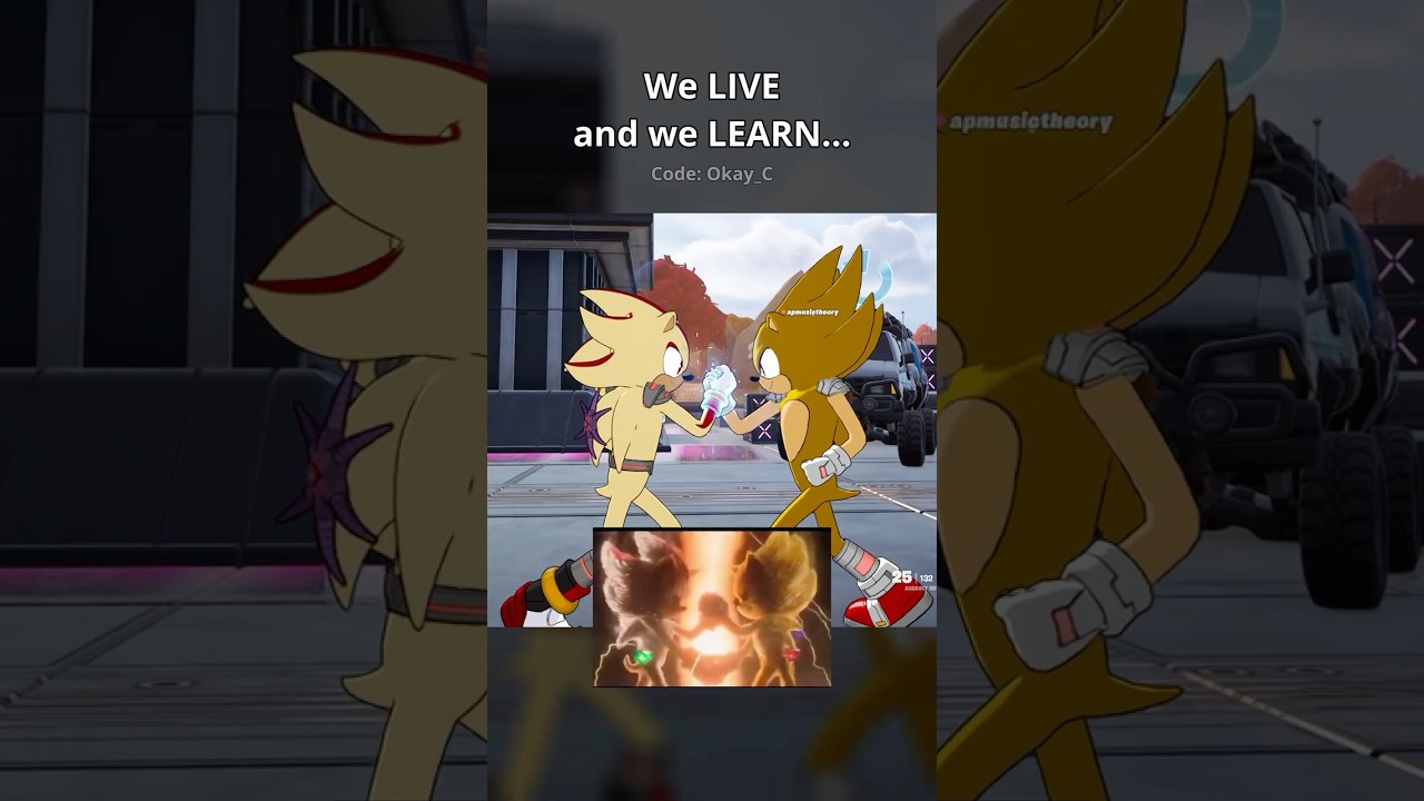 Sonic & Shadow TEAM UP #sonicthehedgehog #funnymoments #sonicshorts #fortnite #fortniteshorts #sega