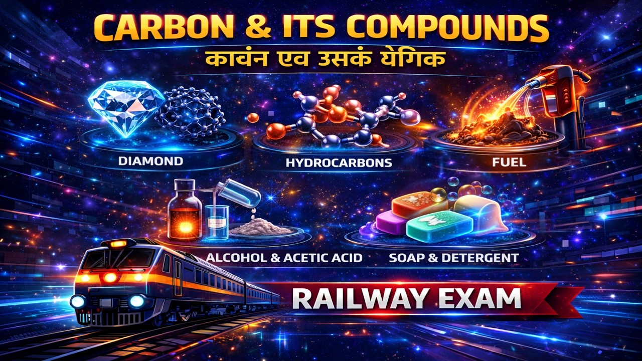 Carbon & Its Compounds | One Shot Revision | RRB NTPC / Group D कार्बन जीवन का ब्लूप्रिंट कैसे बना