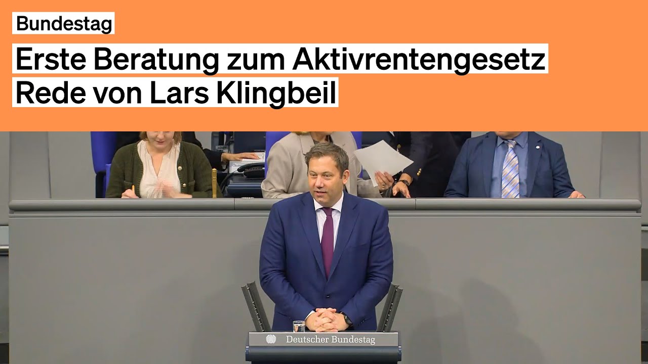 Erste Beratung zum Aktivrentengesetz – Rede von Lars Klingbeil