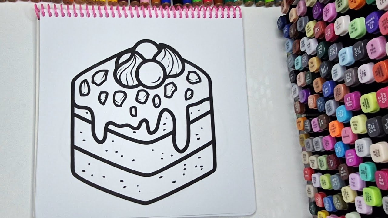 Satisfying Delicious Cake Coloring 🍰 Cozy Relaxing Sweet Dessert ASMR Art