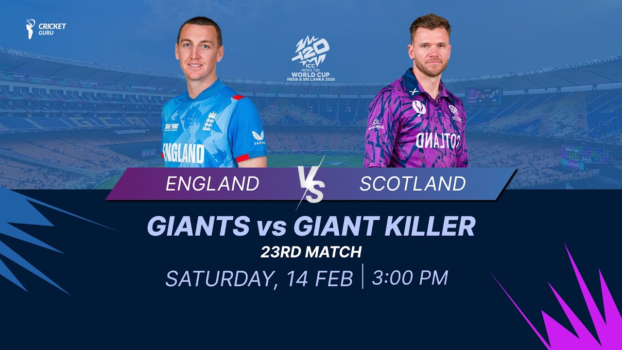 T20 WC 2026: ENG vs SCO 23rd Match - ENGLAND IN TROUBLE? 😱