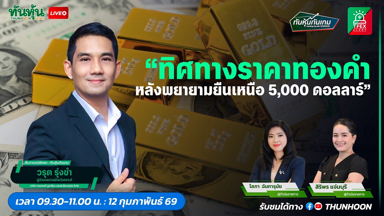 ทิศทางราคาทองคำ หลังพยายามยืนเหนือ 5,000 ดอลลาร์