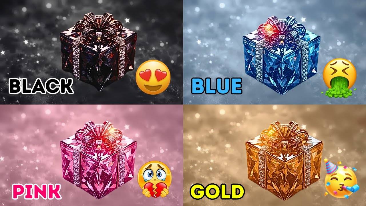 Конкурс 4 подарочных коробок. Какая коробка победит? 🎁 Черная, синяя, розовая или золотая