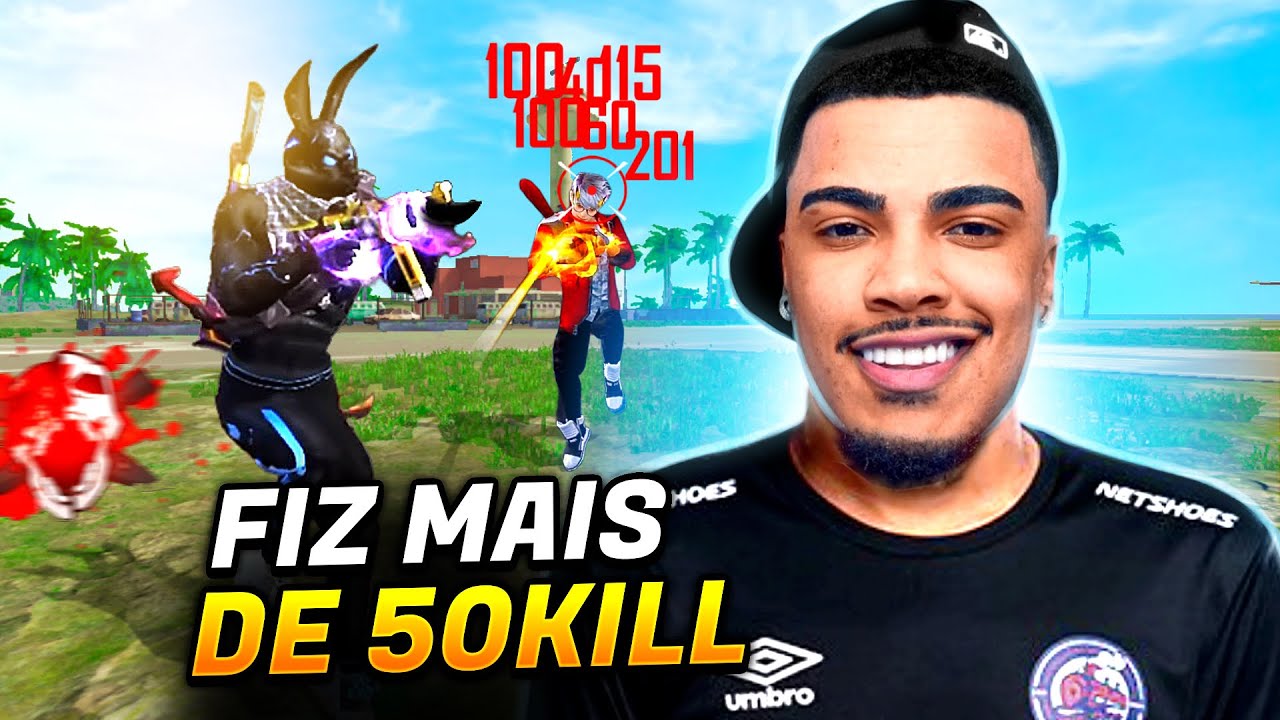 FUI PRO RUSHADÃO E FIZ MAIS DE 50 KILLS NESSAS PARTIDAS SOLO VS SQUAD - FREE FIRE
