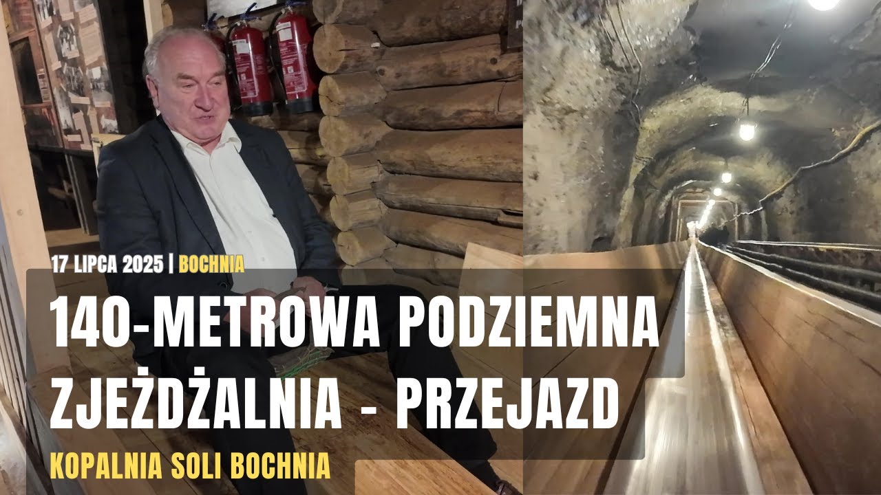 150 m podziemna zjeżdżalnia w Kopalni Soli Bochnia wróciła! - przejazd [17.07.2025]