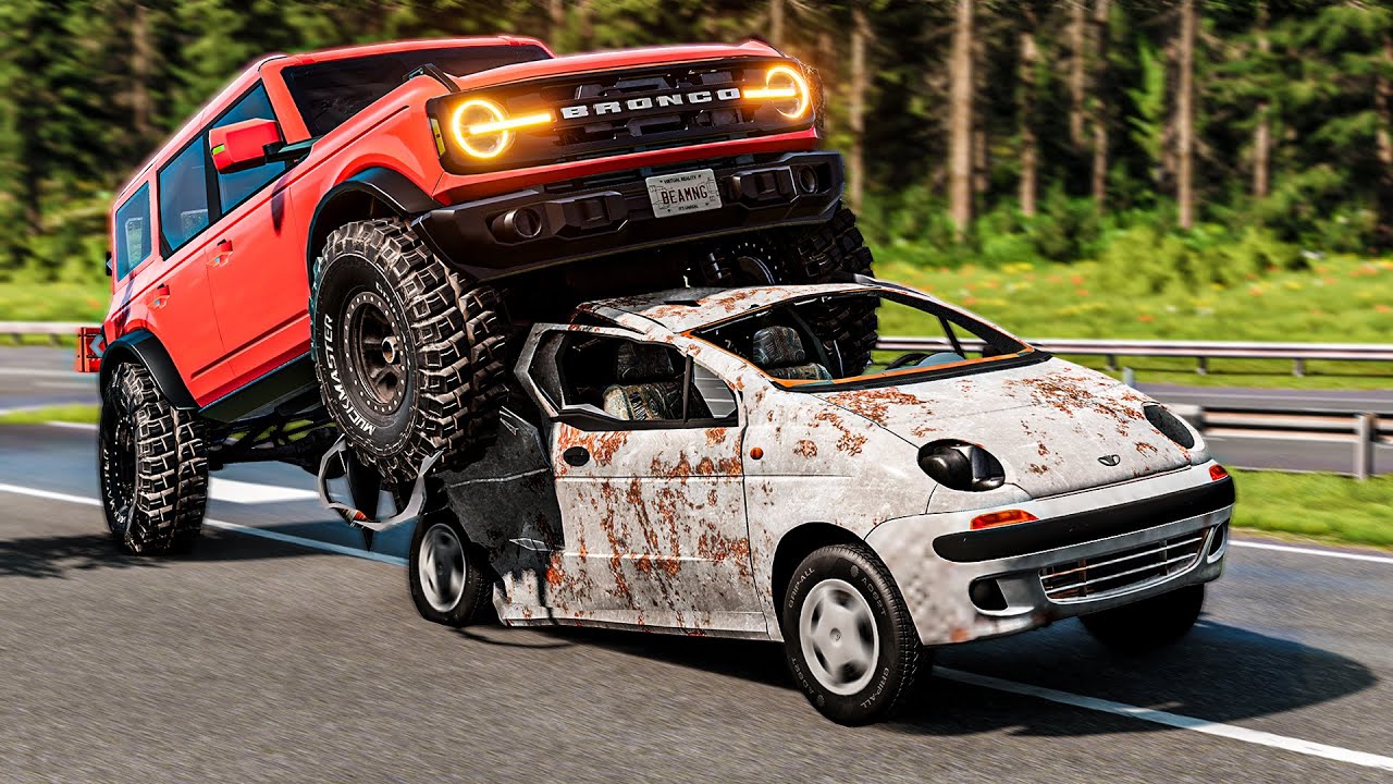 Matiz TERORIZAT de un Ford Bronco