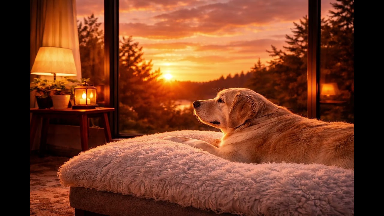 Warm Evening Glow Dog 🧡 Cozy Sunset Mood | 夕方リラックス 45min