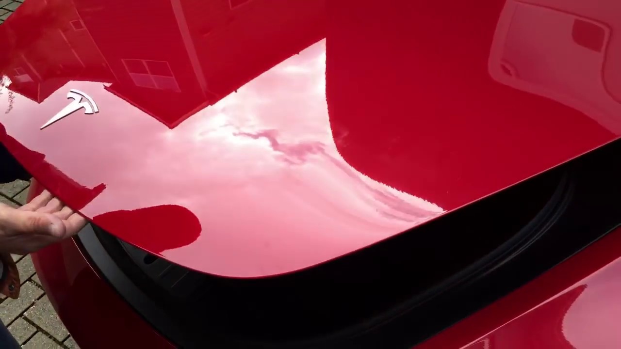 PDR vs. 2017 Tesla Model 3 hood dent⚡️ #Undented #PDR #Teslamotorsclub