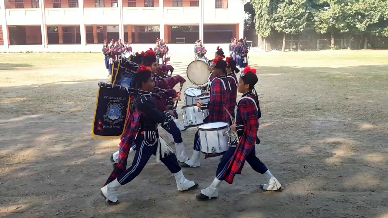 Bagpipes of Suryodaya English School Damak, Jhapa Nepal (Practise Time)