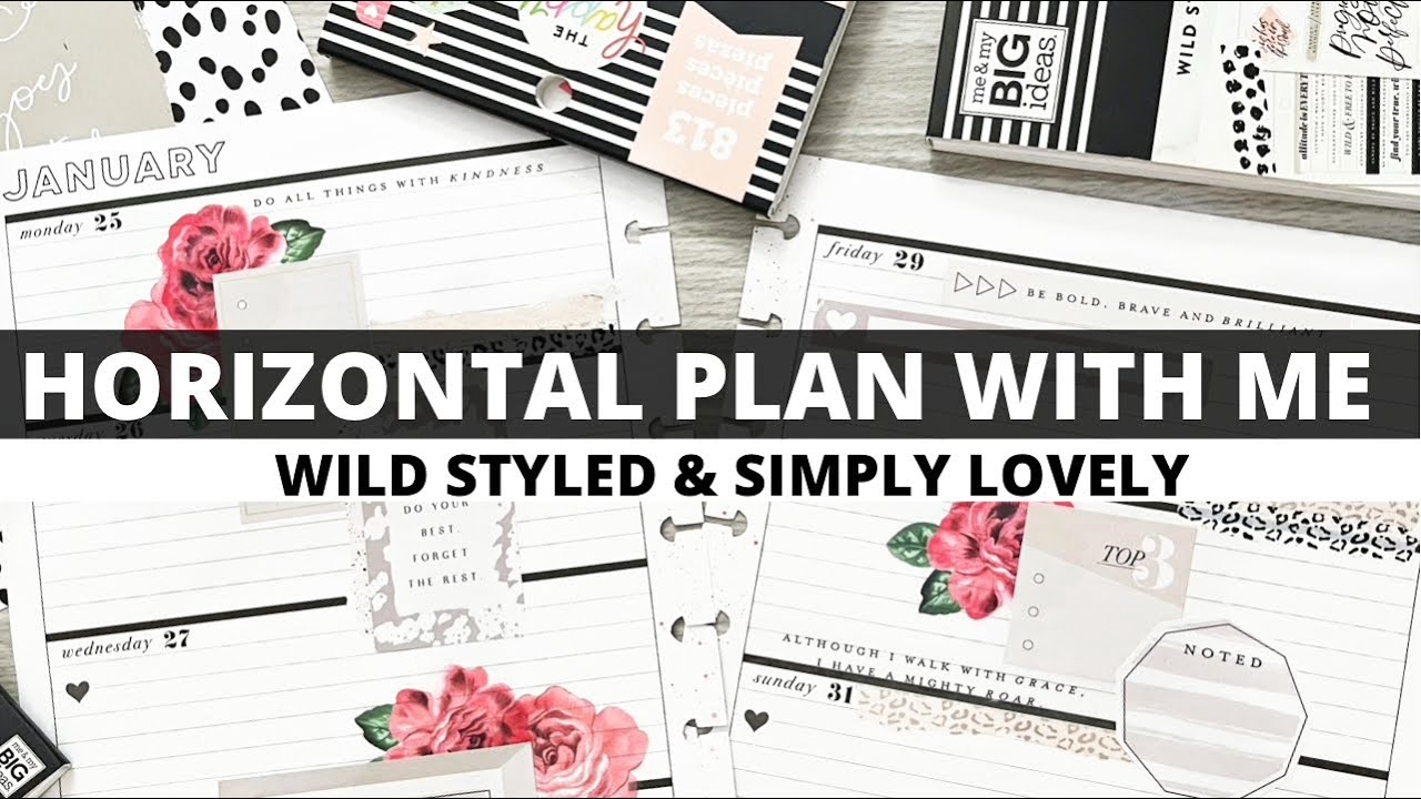 PLAN WITH ME | HORIZONTAL HAPPY PLANNER | Wild Styled & Simply Lovely