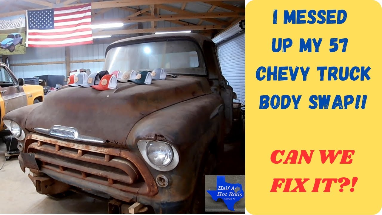 57 Chevy Truck on 97 C2500 Chassis! Body Fitting!