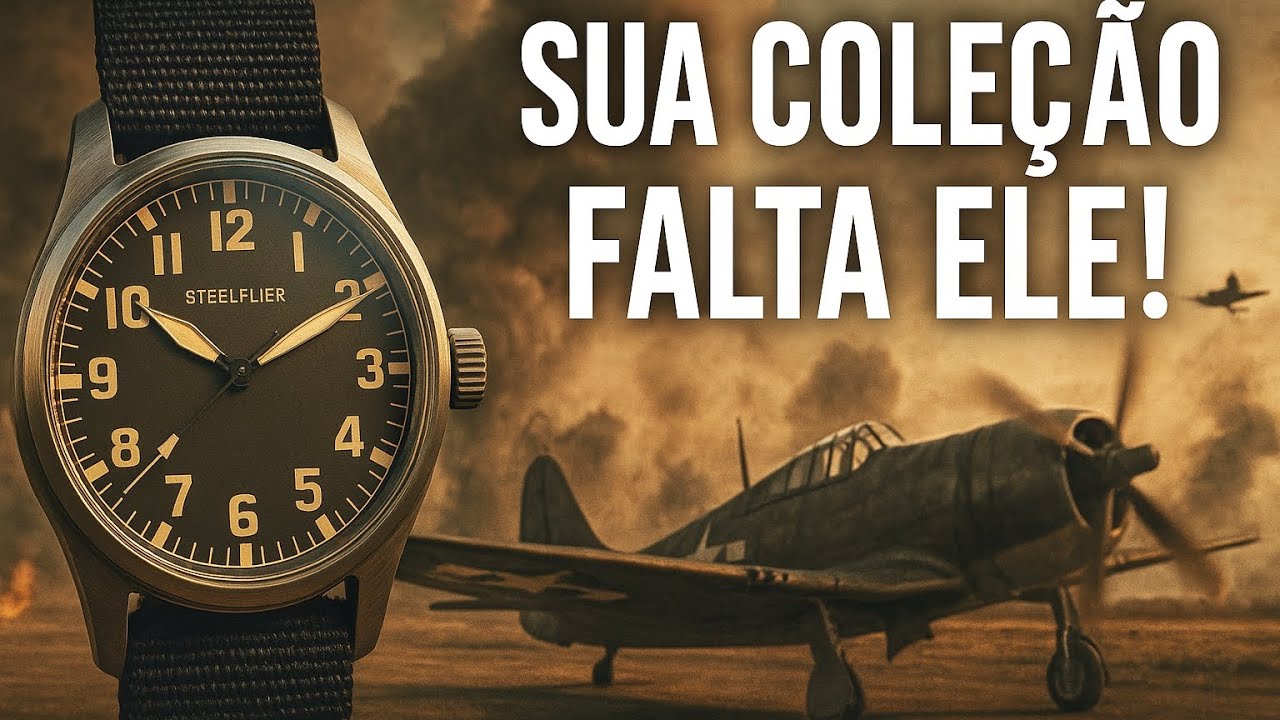 Relógio Steelflier SF740V ⌚ Estilo Pilot Clássico ✈️ | Homenagem ao IWC | Safira | VH31 | 39mm