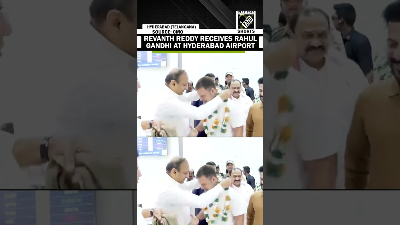 CM Revanth Reddy receives Lok Sabha LoP Rahul Gandhi in Hyderabad