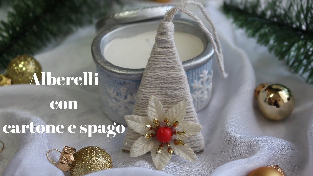 🎄Alberelli di Natale fai da te con  lo spago🎄