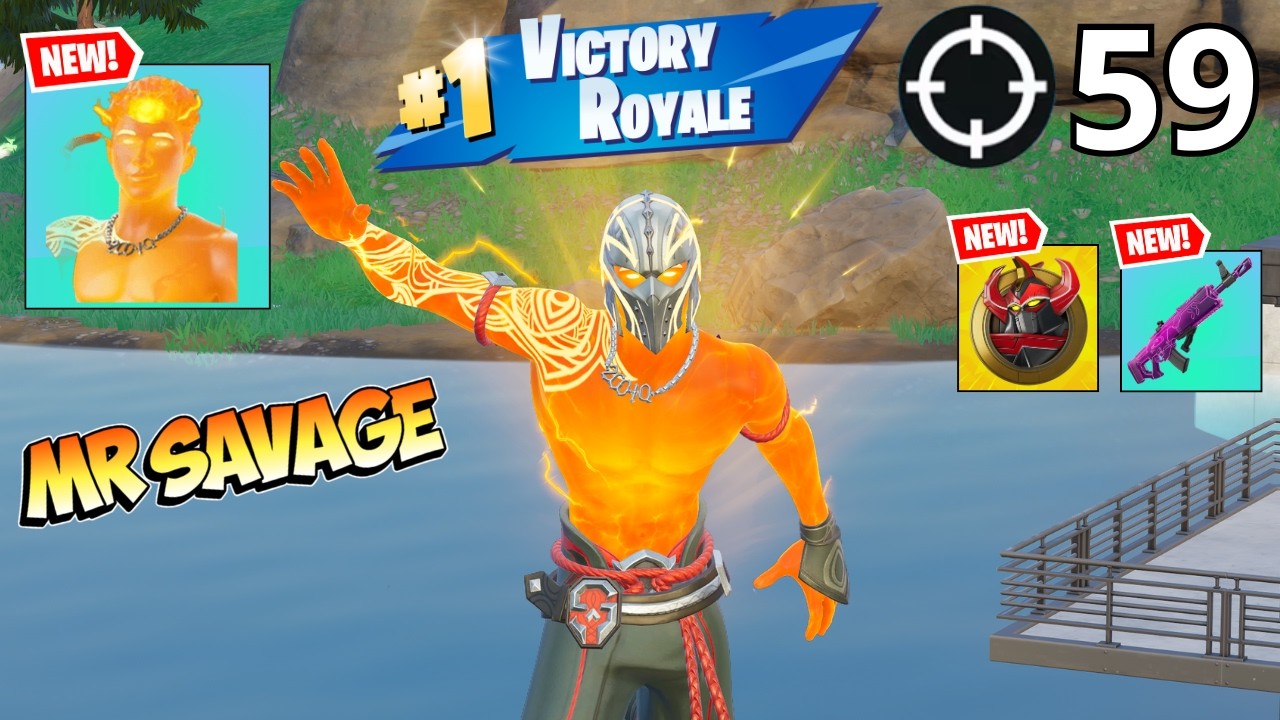59 Elimination MR SAVAGE Solo Vs Squads Zero Build Gameplay WINS (NEW Fortnite Chapter 6 Season 4)