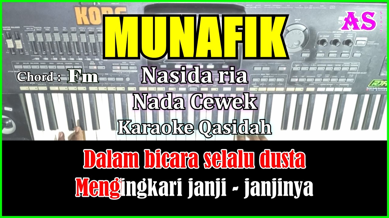MUNAFIK - Nasidaria | Karaoke Qasidah Nada Cewek ( Cover ) Korg Pa3X