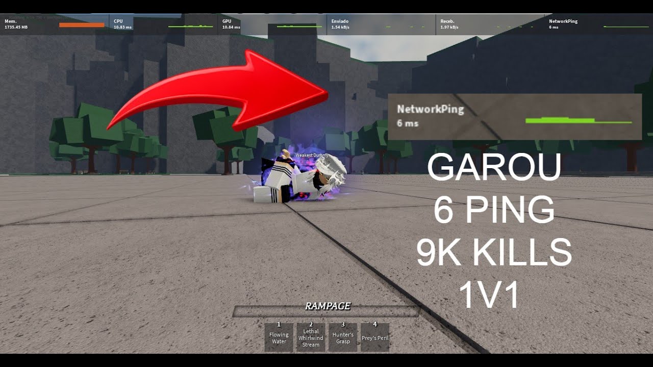 GAROU COM 6 DE PING É MUITO ROUBADO NO 1V1 BRUTAL  TSB The Strongest Battlegrounds- Roblox