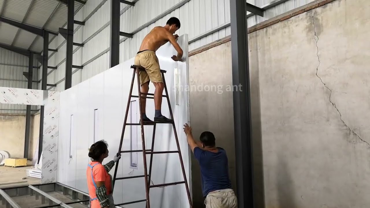 how to assemble the spray booth，painting room installation