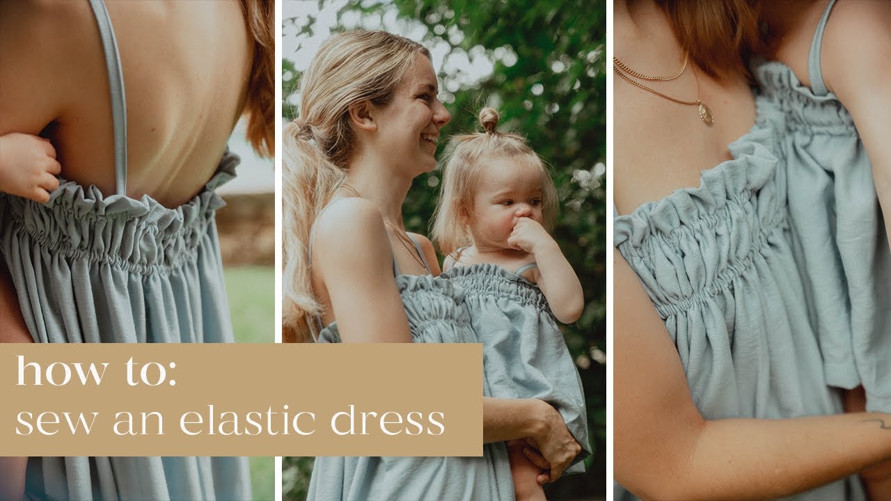 Elastic Slip Dress Tutorial | Matching Women & Baby Dress DIY | Beginner Dress Sewing Pattern