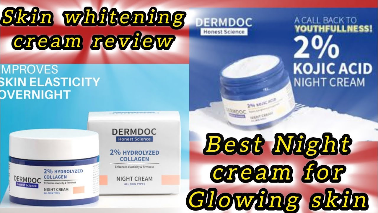 DERMDOC 2% Kojic Acid Night cream for Glowing skin Review ||#nightcream #kojicacid  #glowingskin