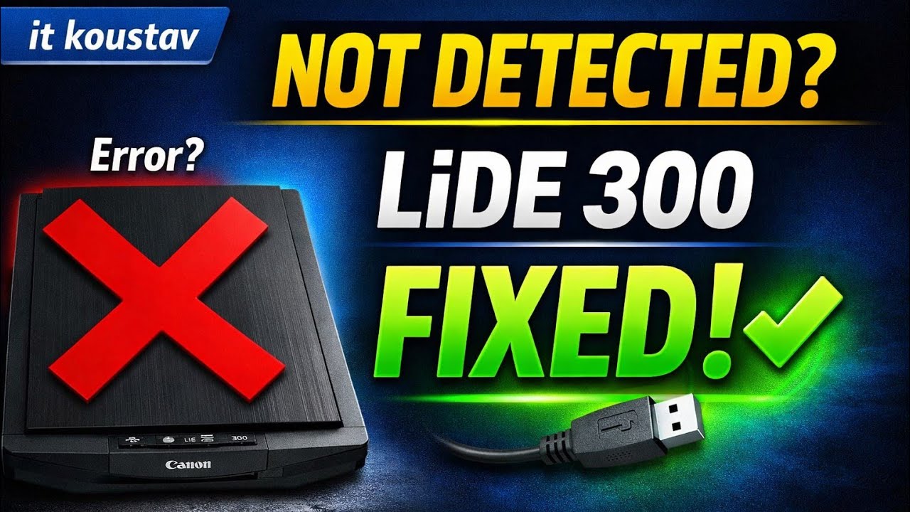 Canon LiDE 300 not working | Driver download | Scanner not detected | LiDE 300 error fix In Hindi