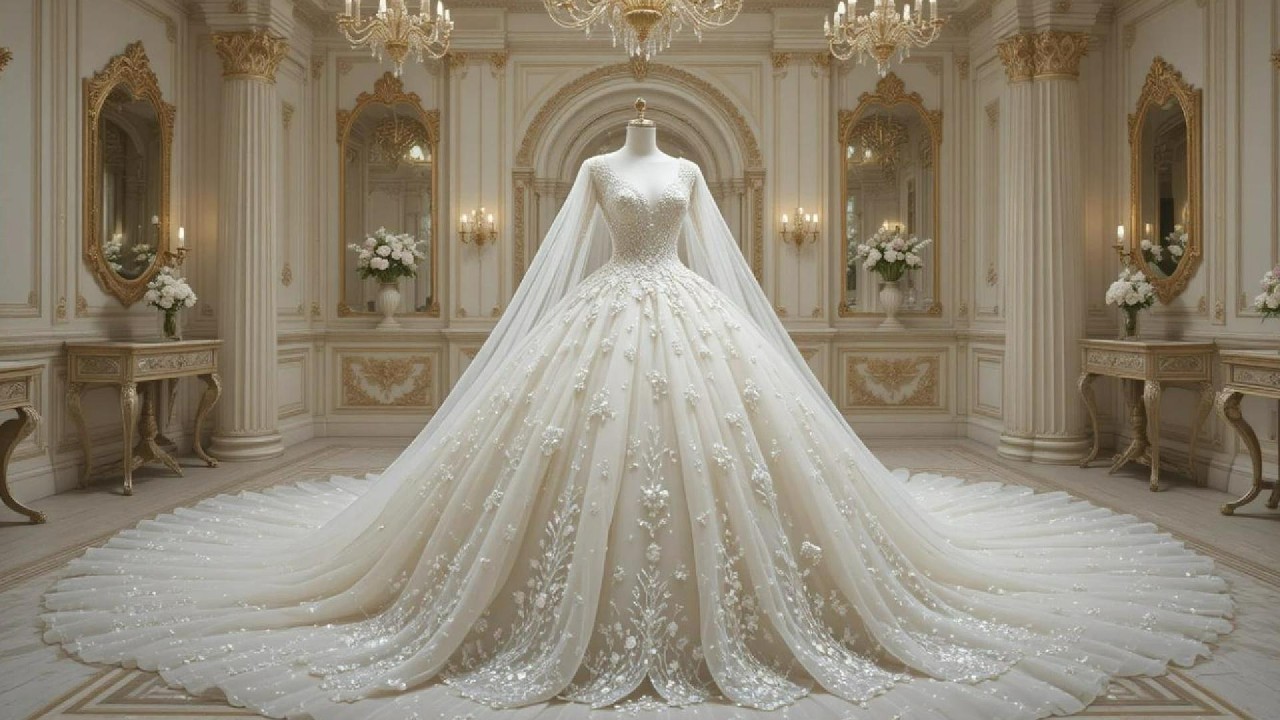 Luxury Lace Ball Gown Wedding Dress | Royal Bridal Elegance