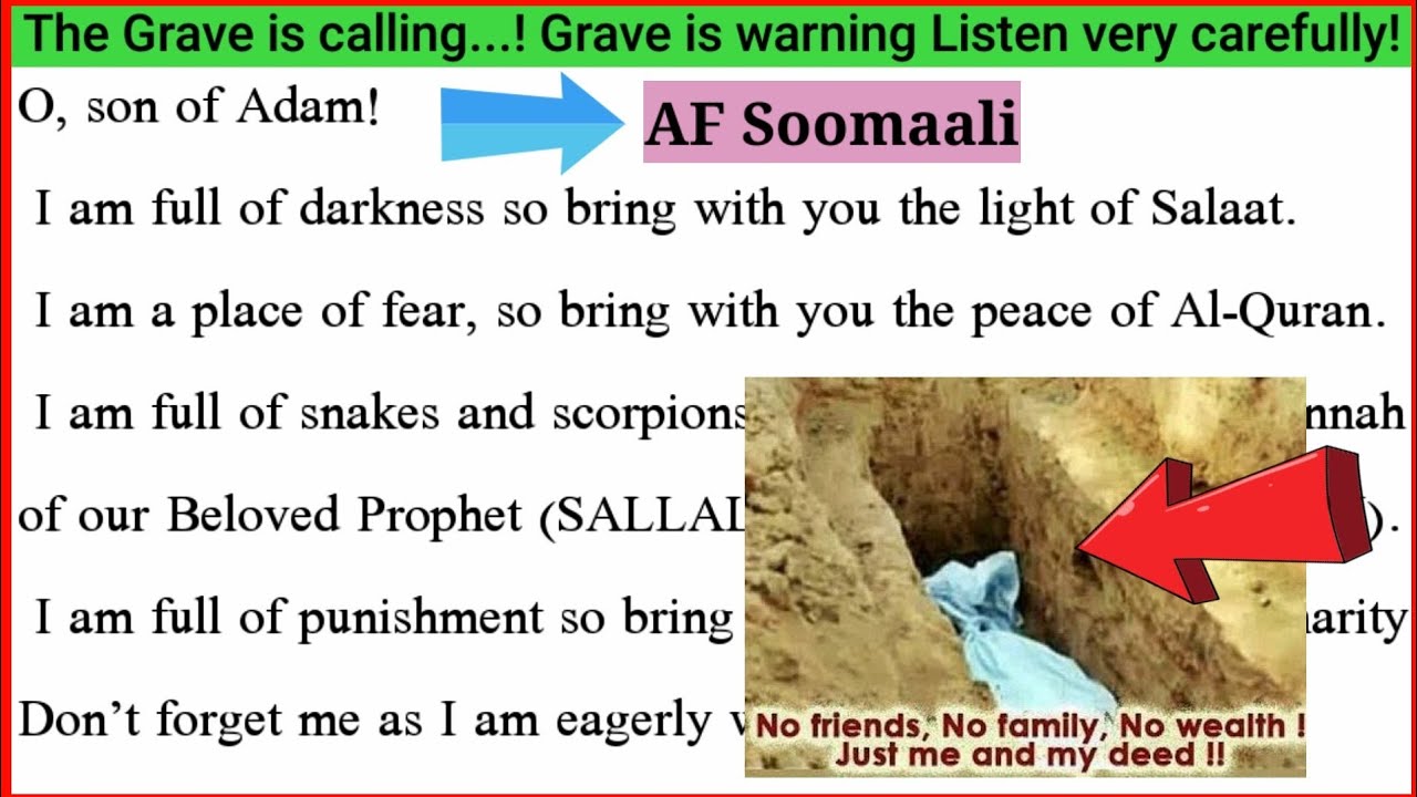 Ku Baro English-ka Af-Somali | Cashar Ku Saabsan Qabriga ( The Grave )