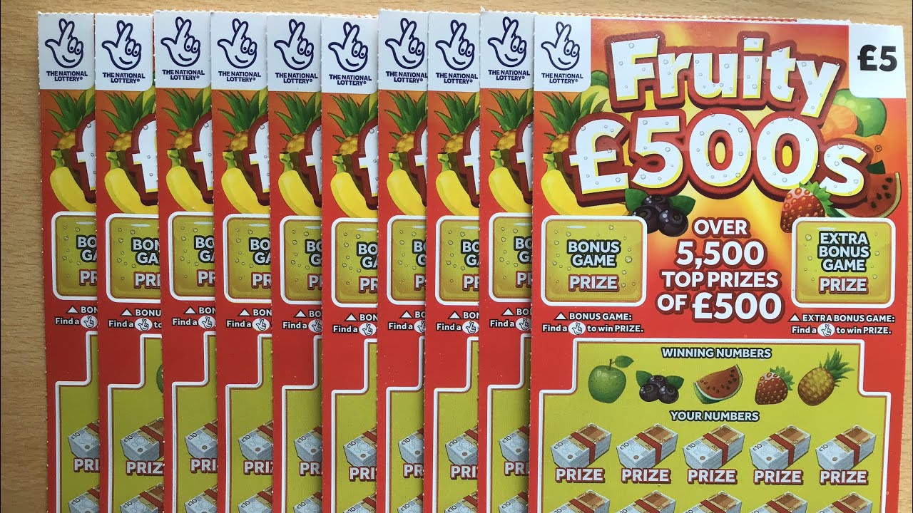 **BRAND NEW** fruity £500s - national lottery uk scratchcards - £5 scratch cards today!