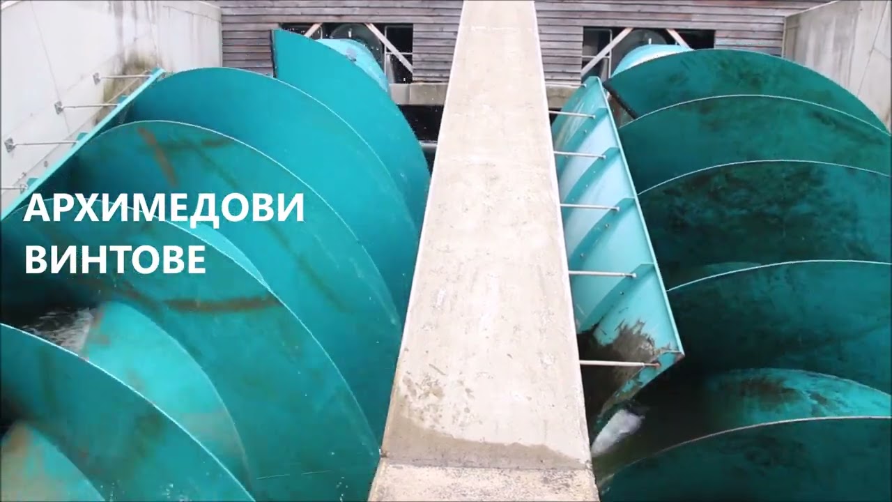 Ultra low water head hydrokinetic power plant with open channels aиhimedes turbines