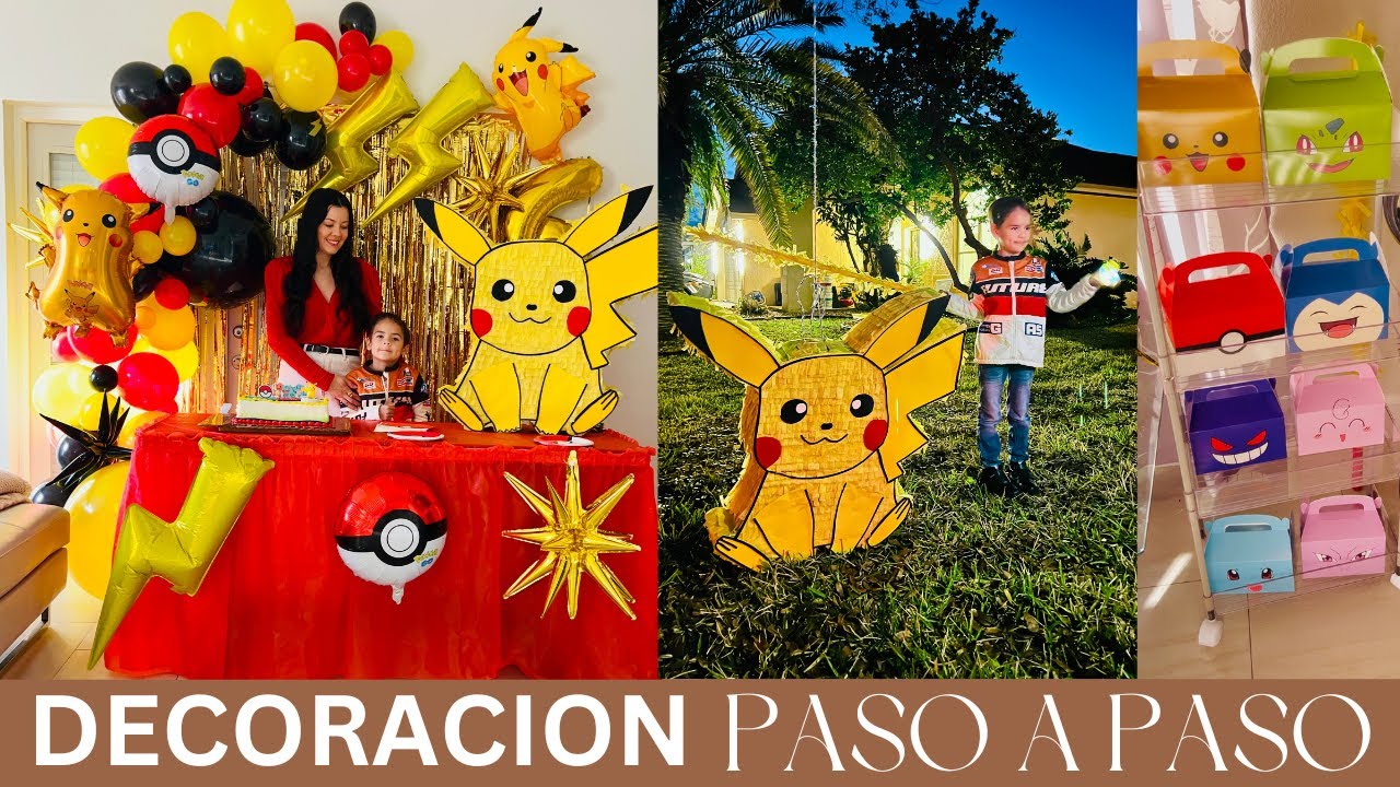 DECORACION DE CUMPLEAÑOS PIKACHU || CASTIEL CUMPLE 6 AÑOS || CATHY TIPS