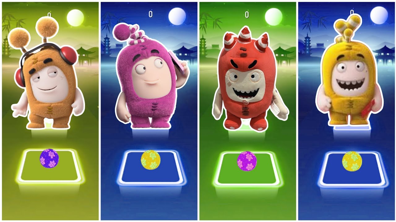 Oddbods Slick VS Oddbods Newt VS Oddbods Fuse VS Oddbods Bubbles - Tiles Hop Edm Rush🎶
