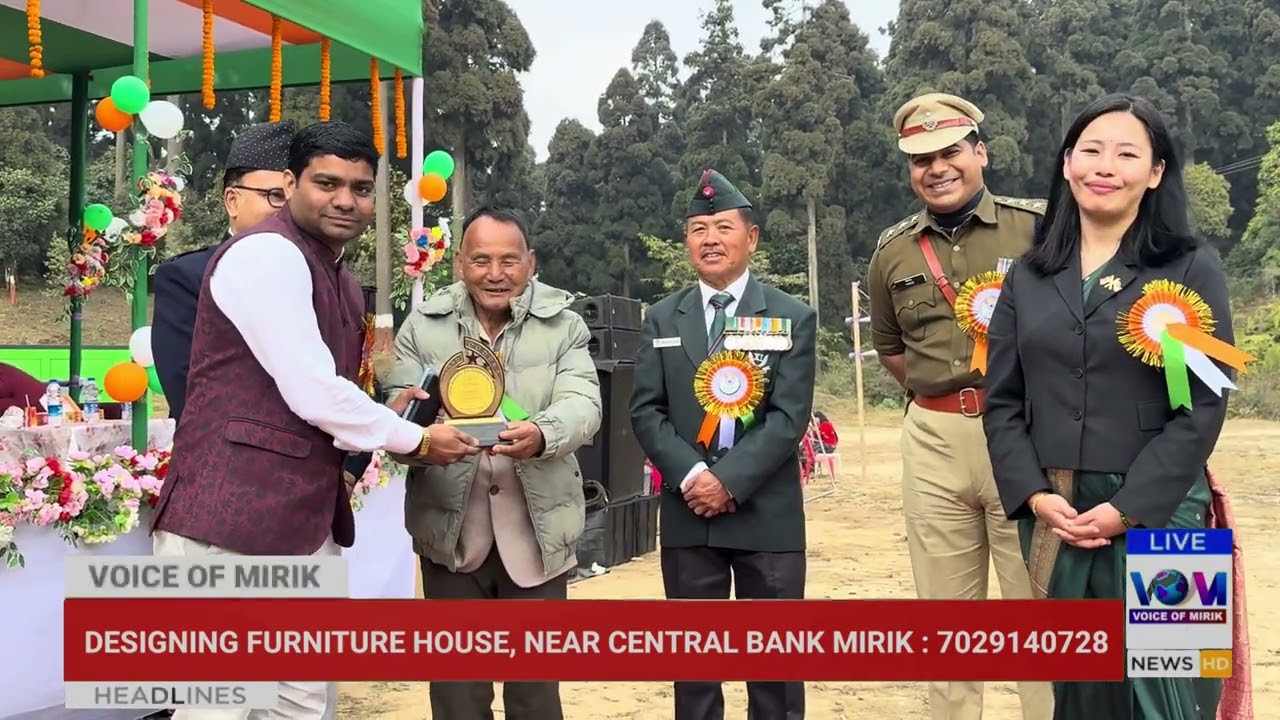 77th Republic Day felicitation in Mirik  with felicitation of dignatories