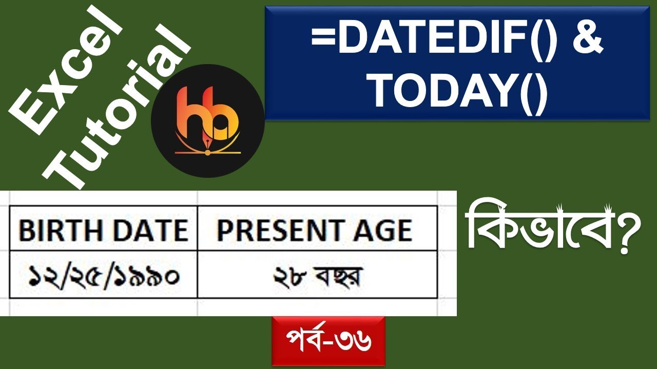 How to use the Excel DATEDIF function| How to Calculate Your Age With Excel | Bangla Tutorial