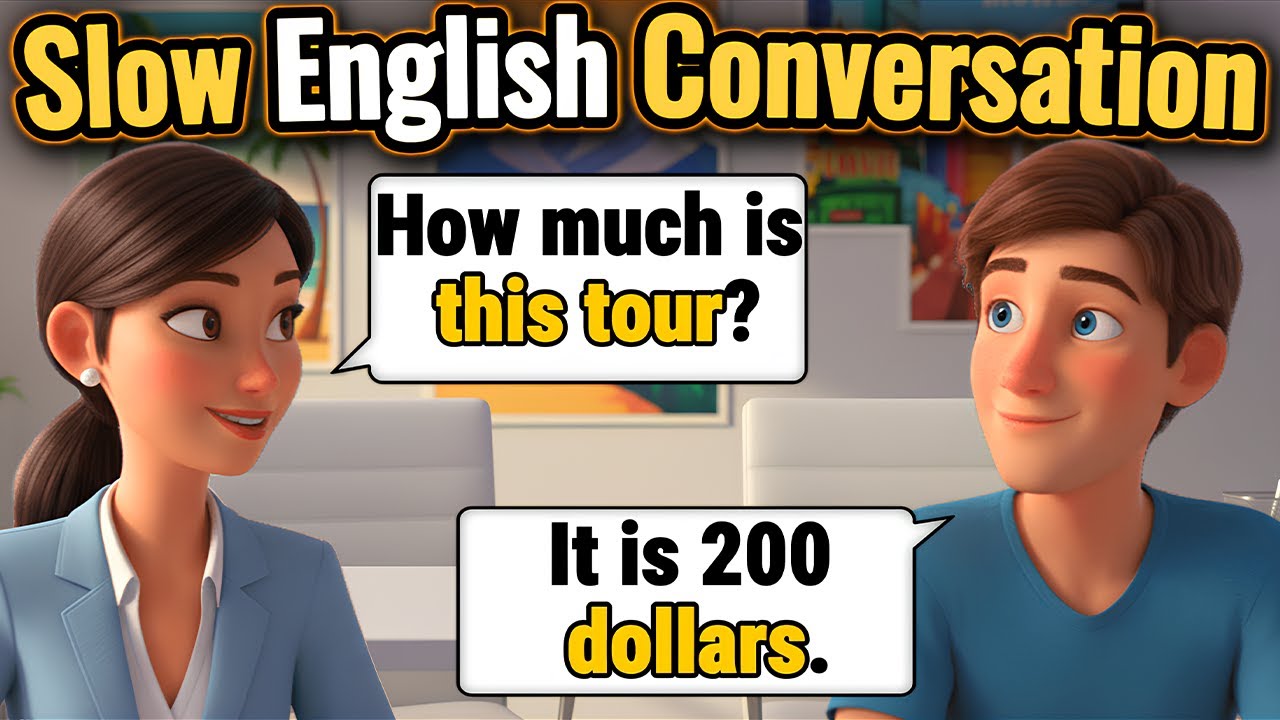 Slow English Conversation at the Travel Agency | Learn English Listening with Subtitles Practice