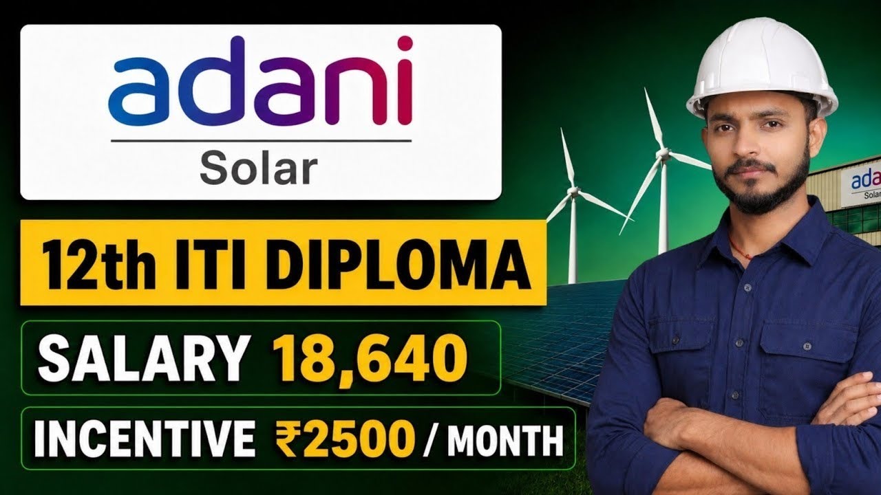 Adani Solar Recruitment 2026 | 12th, ITI, Diploma, BA, BCom, BSc | Gujarat Jobs | Apply Online