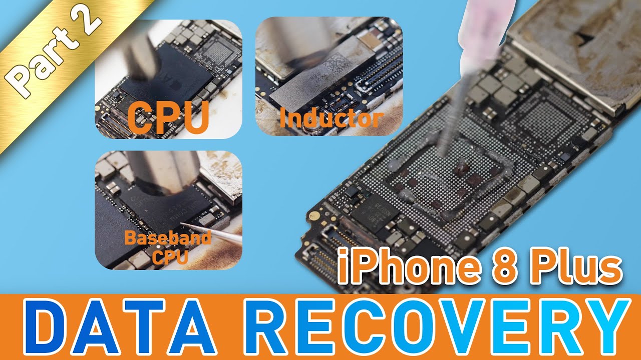 Broken iPhone 8 Plus Data Recovery, Logic Board Parts Cannibalization Demonstration Part 2