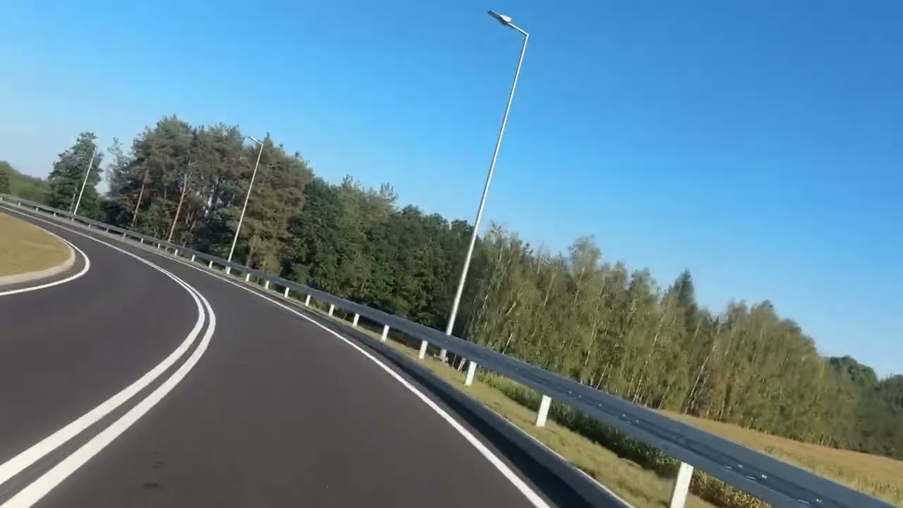 Nowy most na Bugu w Grannem przejazd motocyklem z zachodu na wsch&oacute;d.