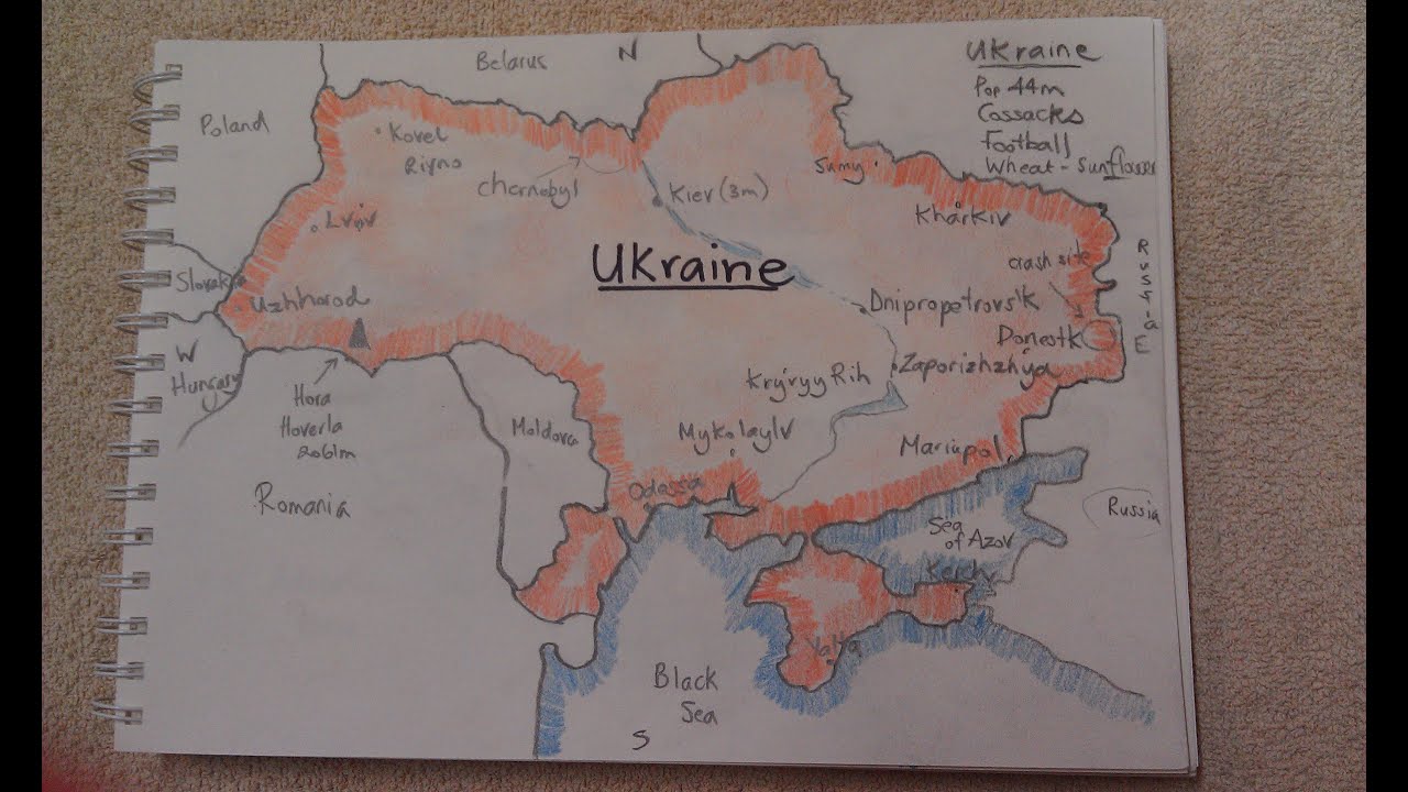 ASMR - Map of Ukraine - Australian Accent - Chewing Gum, Drawing & Describing in a Quiet Whisper