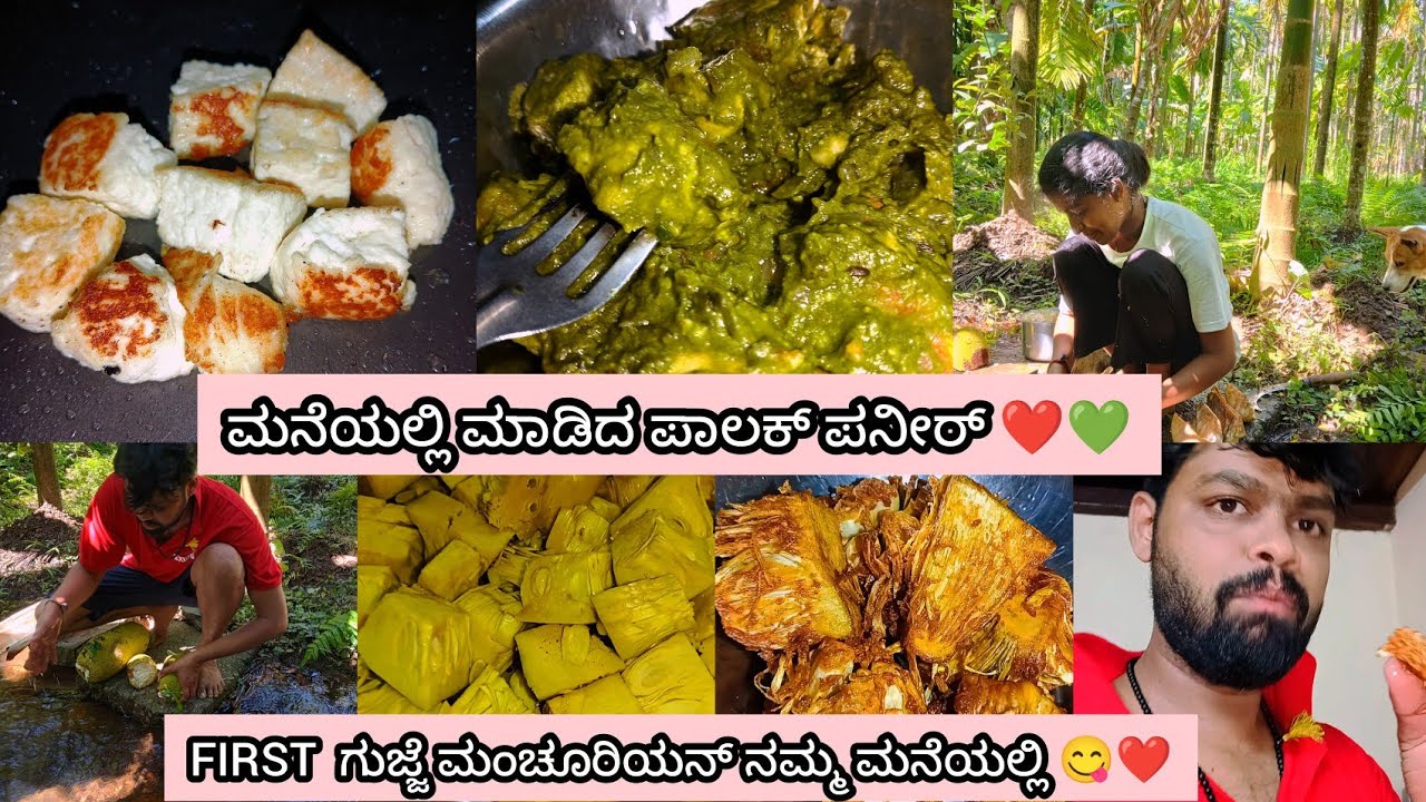 A DAY with ಗುಜ್ಜೆ 😋Gujje Manchoori🥳ಮನೆಯಲ್ಲಿ ಮಾಡಿದ ಪಾಲಕ್ ಪನೀರ್ ❤️💚