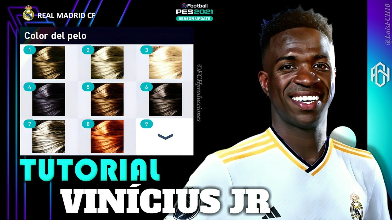 TUTORIAL COMPLETO | COMO CREAR A VINICIUS JR EN PES 2021 | HOW TO CREATE | FACE & STATS | LuisFCH