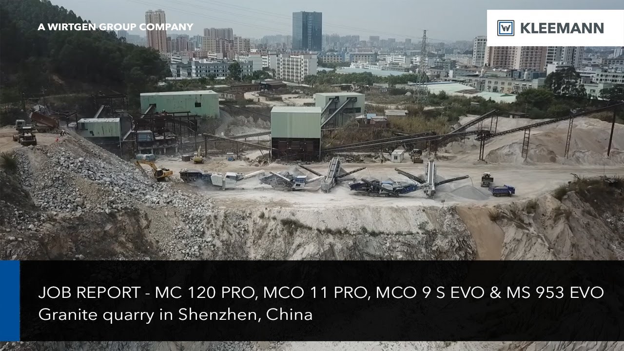 KLEEMANN MC 120 Z PRO, MCO 11 PRO, MS 953 EVO, MCO 9 S EVO, MS 19 D crushing granite in Shenzhen, CN